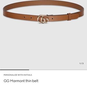 Gucci Brown Leather Belt with Gold Buckle